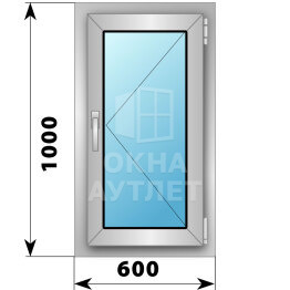 Поворотное деревянно-алюминиевое окно 600×1000 ОА-44610