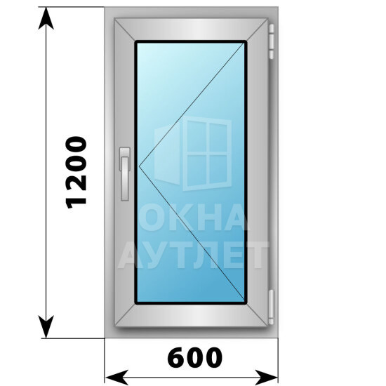 Поворотное деревянно-алюминиевое окно 600×1200 ОА-44808