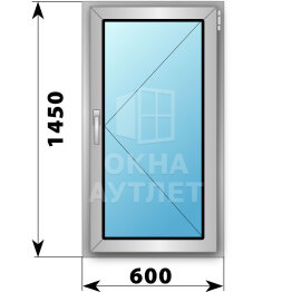 Поворотное деревянно-алюминиевое окно 600×1450 ОА-45168