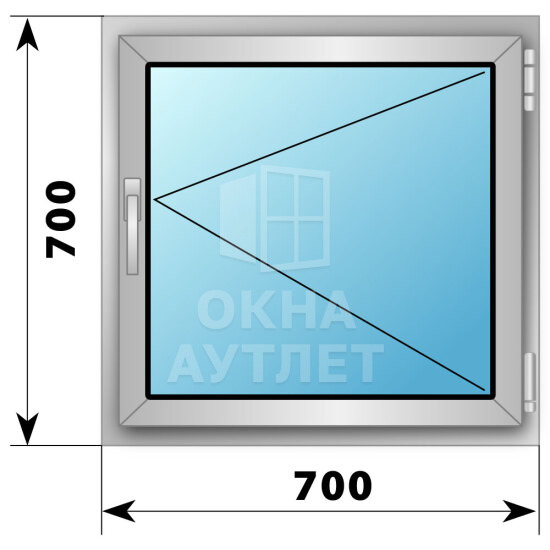 Поворотное деревянно-алюминиевое окно 700×700 ОА-44409