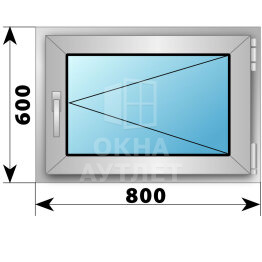 Поворотное деревянно-алюминиевое окно 800×600 ОА-44367