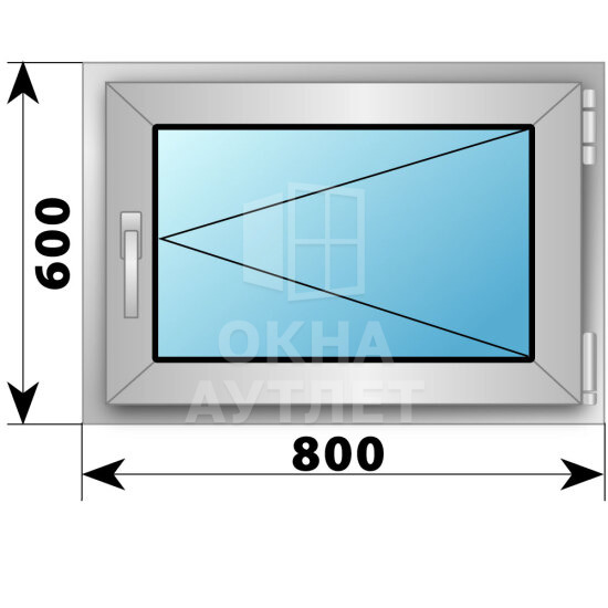 Поворотное деревянно-алюминиевое окно 800×600 ОА-44367