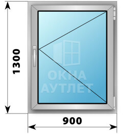 Поворотное деревянно-алюминиевое окно 900×1300 ОА-45528