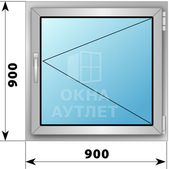 Поворотное деревянно-алюминиевое окно 900×900 ОА-44976