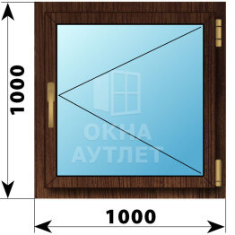 Поворотное окно из дуба 1000×1000 ОА-45714