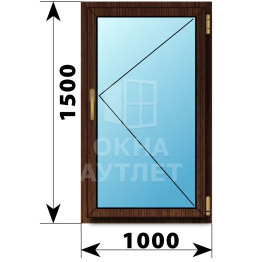 Поворотное окно из дуба 1000×1500 ОА-50009
