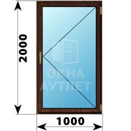 Поворотное окно из дуба 1000×2000 ОА-43947