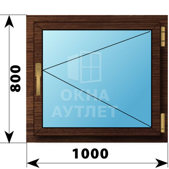 Поворотное окно из дуба 1000×800 ОА-49481
