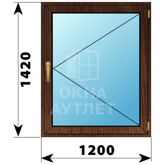 Поворотное окно из дуба 1200×1420 ОА-50096