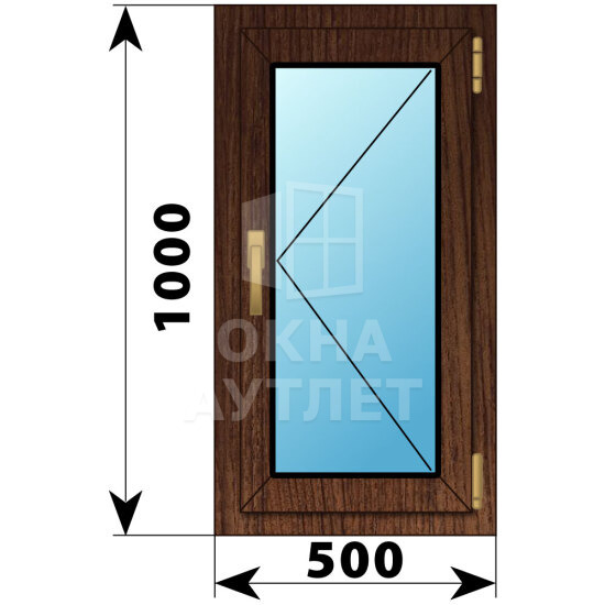 Поворотное окно из дуба 500×1000 ОА-44784
