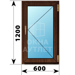 Поворотное окно из дуба 600×1200 ОА-45372