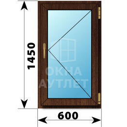 Поворотное окно из дуба 600×1450 ОА-45621
