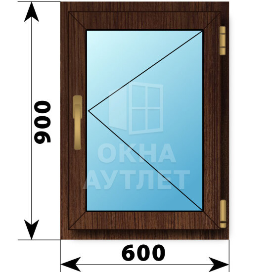 Поворотное окно из дуба 600×900 ОА-44985