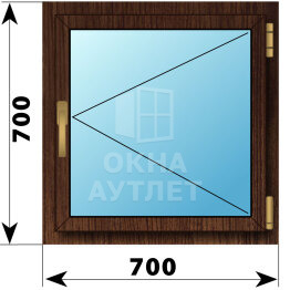 Поворотное окно из дуба 700×700 ОА-44802