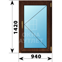 Поворотное окно из дуба 940×1420 ОА-49907