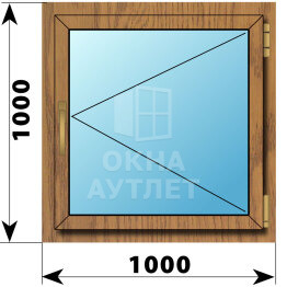 Поворотное окно из лиственницы 1000×1000 ОА-44868
