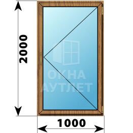 Поворотное окно из лиственницы 1000×2000 ОА-45783