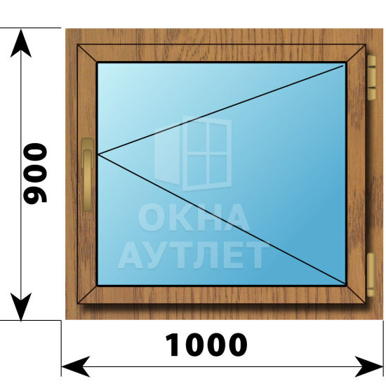 Поворотное окно из лиственницы 1000×900 ОА-44769