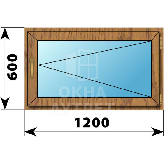 Поворотное окно из лиственницы 1200×600 ОА-44631