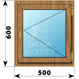 Поворотное окно из лиственницы 500×600 ОА-44112