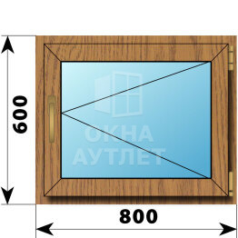 Поворотное окно из лиственницы 800×600 ОА-43878
