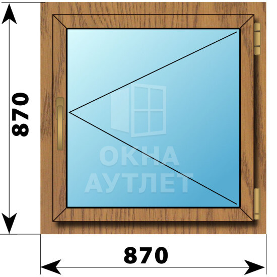 Поворотное окно из лиственницы 870×870 ОА-44616