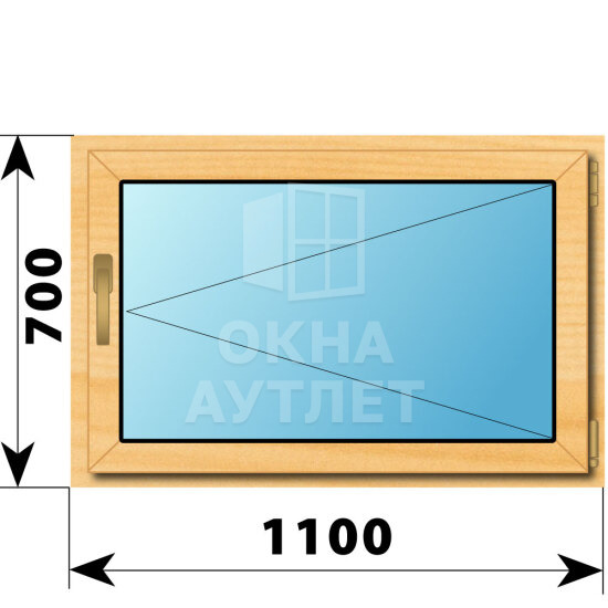 Поворотное окно из сосны 1100×700 ОА-41545