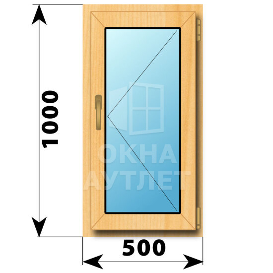 Поворотное окно из сосны 500×1000 ОА-41338