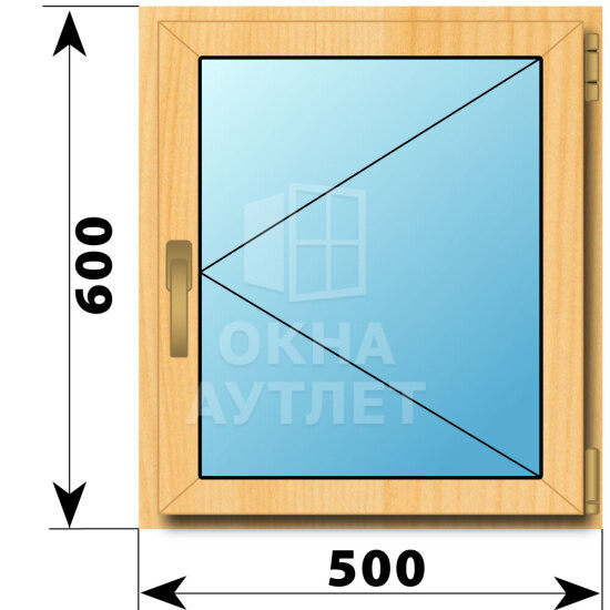 Поворотное окно из сосны 500×600 ОА-41254