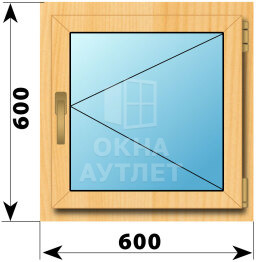 Поворотное окно из сосны 600×600 ОА-41275