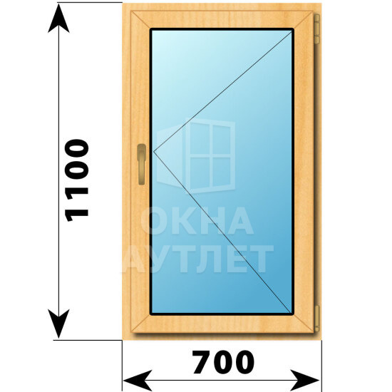 Поворотное окно из сосны 700×1100 ОА-41518