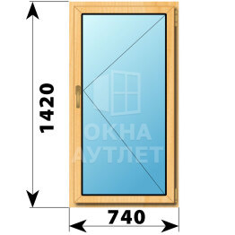 Поворотное окно из сосны 740×1420 ОА-41677