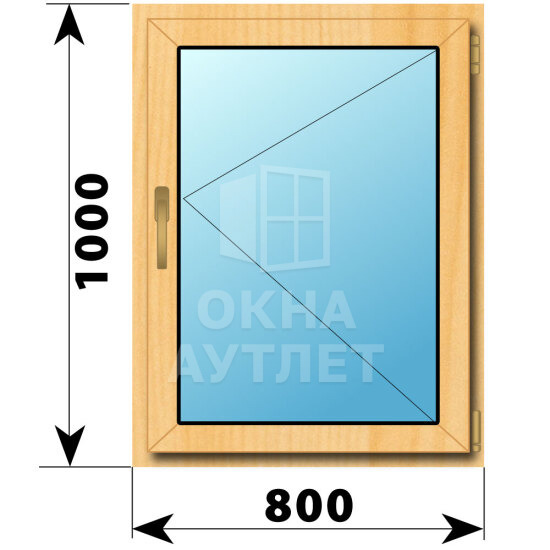 Поворотное окно из сосны 800×1000 ОА-41533