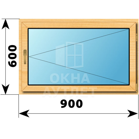 Поворотное окно из сосны 900×600 ОА-41374