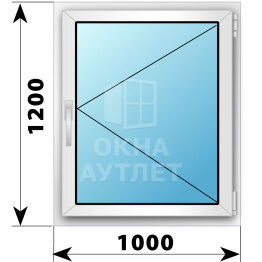 Поворотное пластиковое окно 1000×1200 ОА-39517
