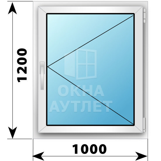Поворотное пластиковое окно 1000×1200 ОА-39517
