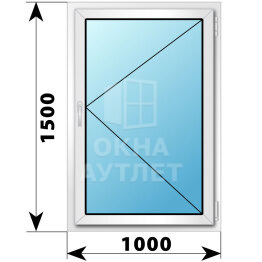 Поворотное пластиковое окно 1000×1500 ОА-39700