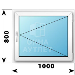 Поворотное пластиковое окно 1000×800 ОА-39319