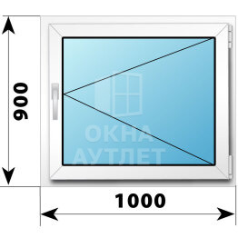 Поворотное пластиковое окно 1000×900 ОА-39370