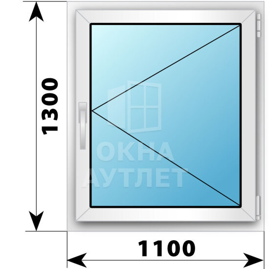 Поворотное пластиковое окно 1100×1300 ОА-39661