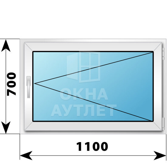 Поворотное пластиковое окно 1100×700 ОА-39307