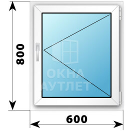 Поворотное пластиковое окно 600×800 ОА-39202