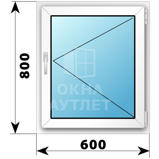 Поворотное пластиковое окно 600×800 ОА-39202