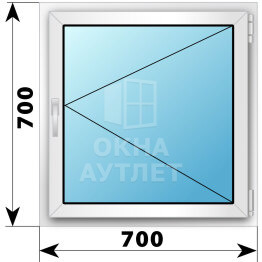 Поворотное пластиковое окно 700×700 ОА-38255