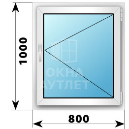Поворотное пластиковое окно 800×1000 ОА-38671