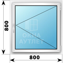 Поворотное пластиковое окно 800×800 ОА-39232