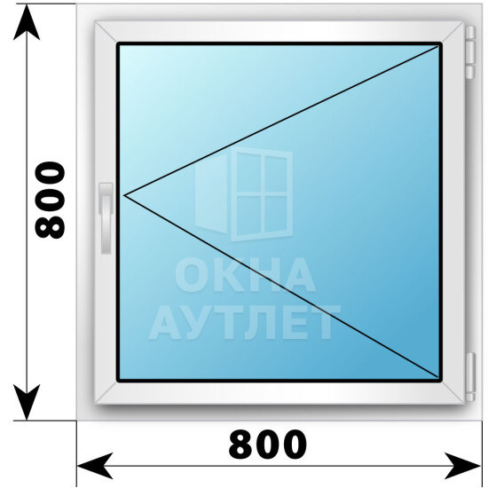 Поворотное пластиковое окно 800×800 ОА-39232