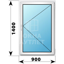 Поворотное пластиковое окно 900×1400 ОА-39580