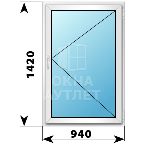 Поворотное пластиковое окно 940×1420 ОА-39613