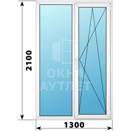 Прямоугольный пластиковый стеклянный балконный блок 1300×2100 ОА-57763